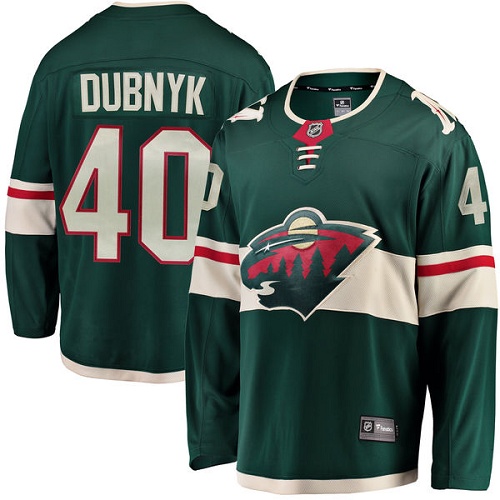 Kinder Minnesota Wild Eishockey Trikot Devan Dubnyk #40 Breakaway Grün Fanatics Branded Heim